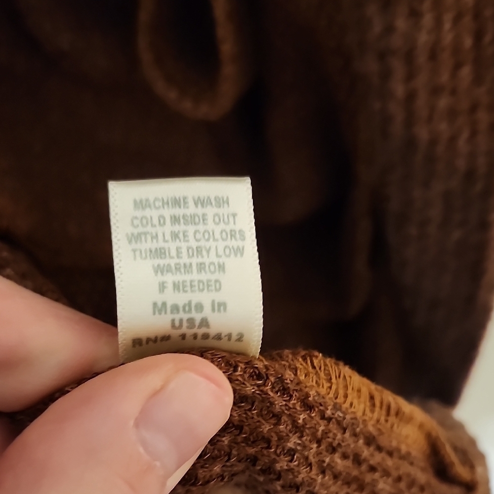 Monrow Brown Cardigan Sweater with Ruffled Detailing - Picture 4 of 12